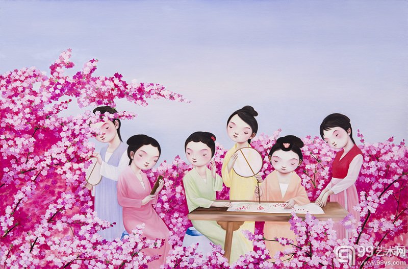 林海容,《花至糜荼》,200x300 cm,布面油画,2017年