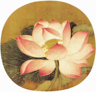 宋画里的花是有生命的，似比梵高的画更让人感动。花与光浑然合一，连暗部都泛着光，光像是借着花的形状绽放。且看传位南宋画家吴炳所绘的这幅《出水芙蓉》。