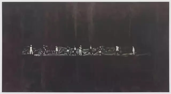吕克 · 图伊曼斯，《海滨》（Luc Tuymans，The Shore），布面油画，194cm x 358.9cm，2014