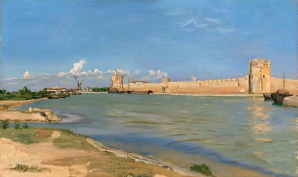 Frédéric Bazille, The Western Ramparts at Aigues-Mortes (1867)。