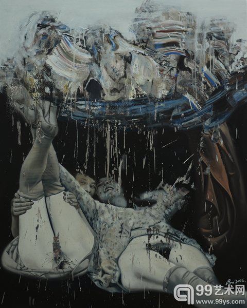 《蠕虫的天空》 布面油画 120x150cm 2016年 陈尚昌