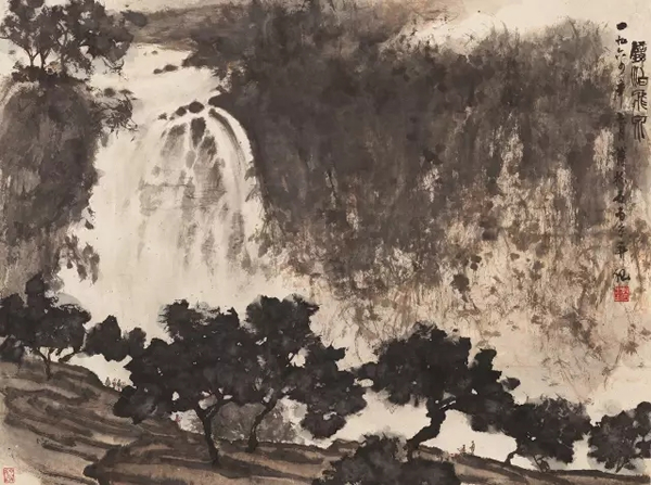傅抱石(1904-1965)  镜泊飞泉