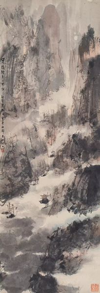 傅抱石(1904-1965) 早随烟月上瞿塘