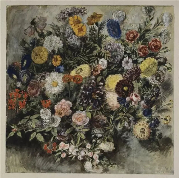 《花束》（Un Bouquet de fleurs），欧仁·德拉克罗瓦（Eugène Delacroix），欧仁·德拉克罗瓦国立美术馆，巴黎