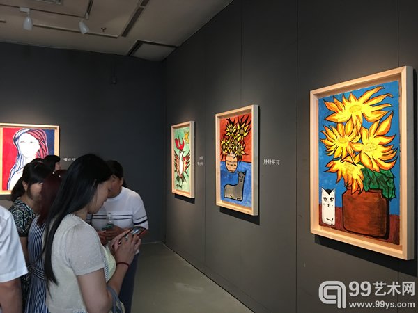 2017年7月8日上午十点，张郎郎首次个人画展`一个文人的从心童画`在清华大学美术学院美术馆隆重开幕。