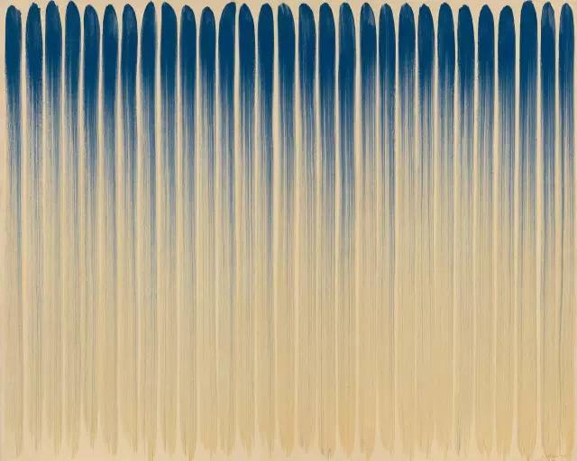 李禹焕 从线开始 布面油画 181.6 cm×227cm 1974 年 图片：MoMA