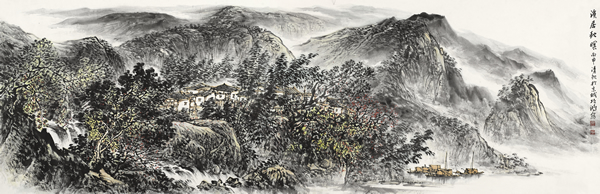 溪居秋暝2016年247cm×80cm
