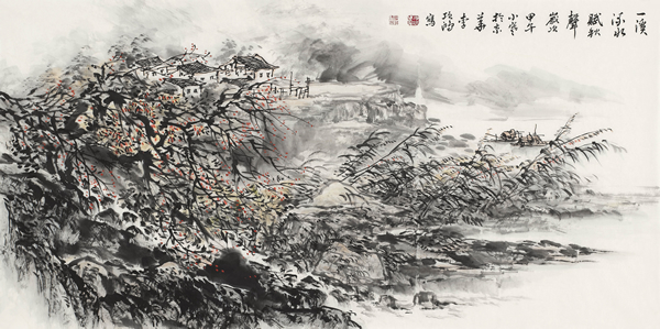 一溪流水赋秋声2014年138cm×68cm