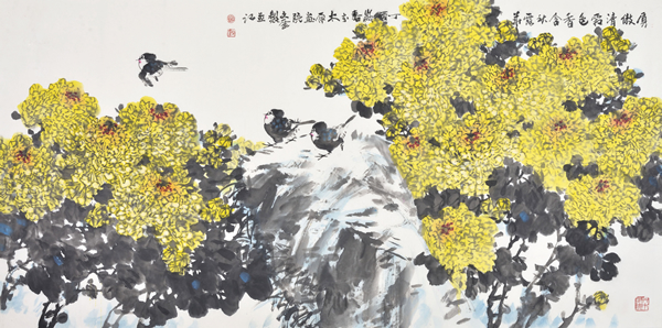 裴文奎 质傲清霜色-香含秋露华（2017）69cm-x-136cm
