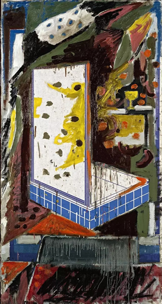 《淋浴间 • 一》，179x83，纸本油画，1982