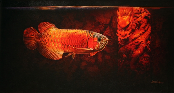 Art Xchange Gallery from Singapore, BK Yap, Dragon Dialogue Series II, Mixed media on canvas, 30 x 56cm, 2016
