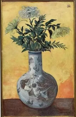 王济远 《瓶菊》 油彩画布 121 x 74.7cm 