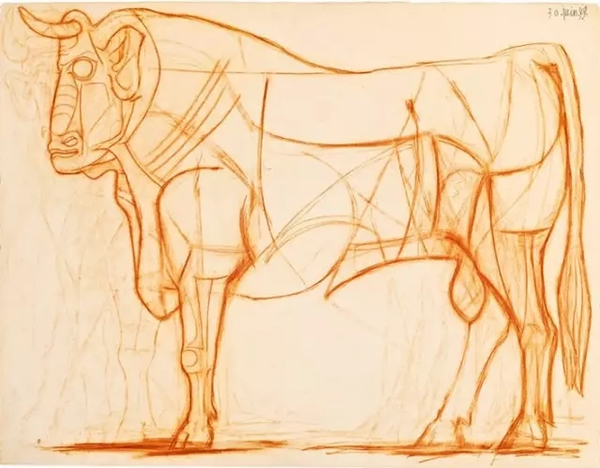畢加索，《公牛》，1949年