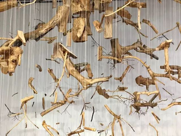 寓言 （局部）/ The Fable｜尺寸可变 / Variable｜树木、纸本、镜面 / Tree、paper、Mirror｜2017