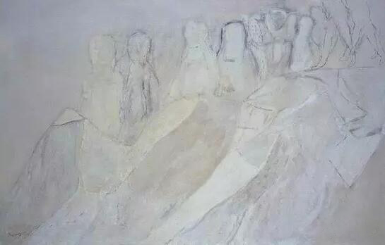 12游山玩水—1  113cmx176cm  布面油彩、丙烯  2002