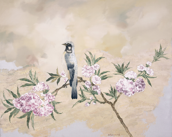 《花鸟画 A Painting of Flowers and Bird》, 2017, 布面油画Oil on Canvas, 120x150cm