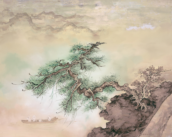 《山水间的一棵树 A Lone Tree in the Landscape》, 2017, 布面油画Oil on Canvas, 120x150cm