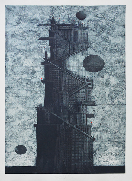 罗曼（白俄罗斯）塔·遗弃铜版57×99cm2017