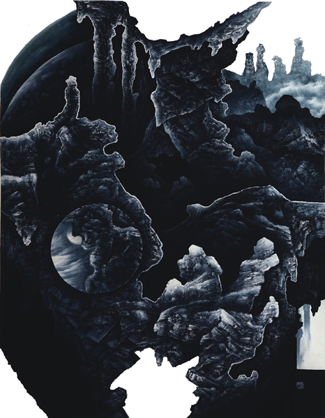 姬子 和风晓月  纸本水墨，184x145cm，2009