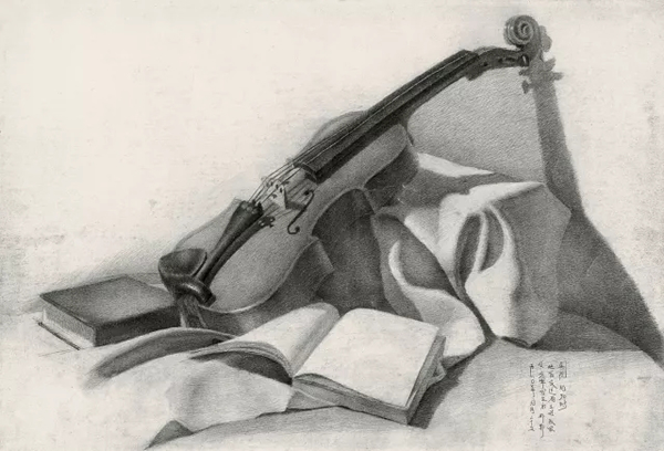 1980.1.25，静物素描习作，39.5×54.6cm