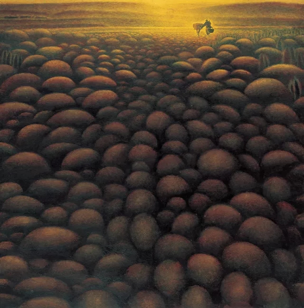 乡恋（之二），60.2×60.2cm，纸上水粉，1984年