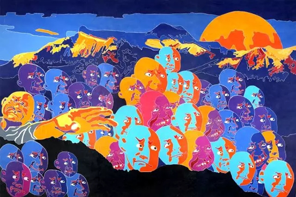 2016,244x366cm,木刻版画，2016年