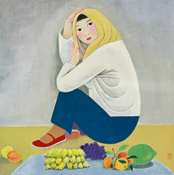 《农女》 工笔重彩  61cmx61cm  祝大年