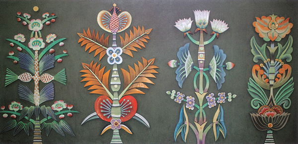 《四季花》 陶瓷壁画 240cm×120cm  祝大年 1989年