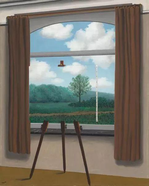 René Magritte， The Human Condition， 1933， Oil on canvas， National Gallery of Art， Washington D.C。 Gift of the Collector‘s Committee 1987.55.1。