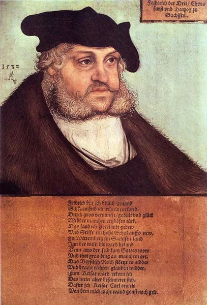 木板油画《萨克森选帝侯“智者”腓特烈三世像》（1532）