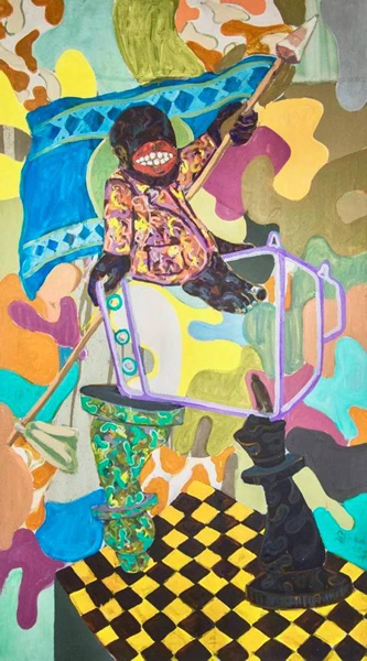 Gresham Tapiwa Nyaude，《Mazino（The Standard Bearer）》， 2017。图片：致谢艺术家和First Floor Gallery Harare