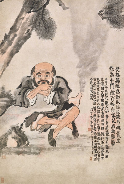 齐白石《李铁拐》 1918 设色 纸本 镜框 107x72 cm