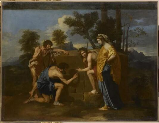 《阿卡迪亚牧人》（Et in Arcadia ego），尼古拉·普桑（Nicolas Poussin），巴黎，卢浮宫博物馆