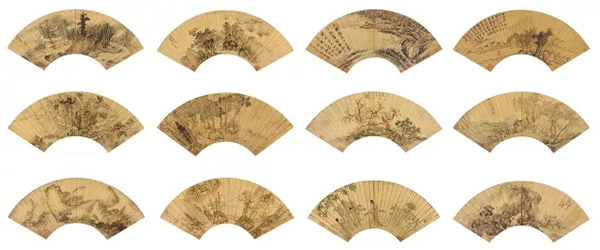 明人金扇集册