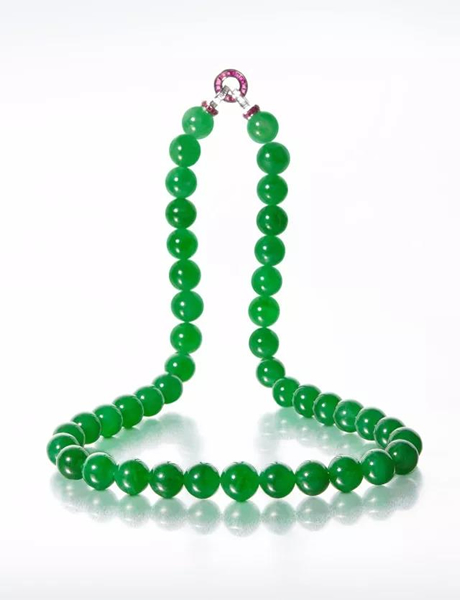 IMPRESSIVE JADEITE BEAD NECKLACE