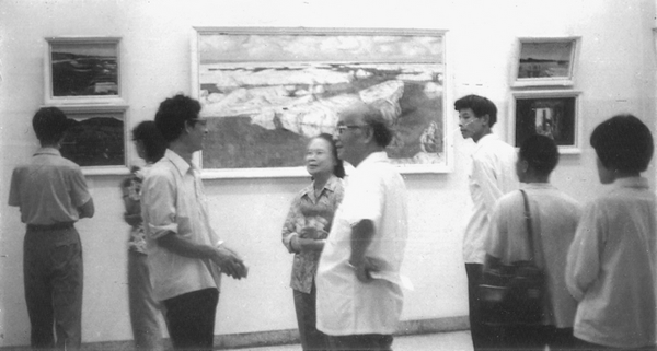 “四人作品联展” 期间与吴作人萧淑芳夫妇