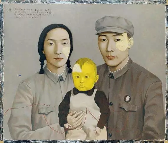 张晓刚 《血缘：大家庭 全家福2 号》1993 年作