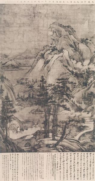 张大千所藏董源《江隄晚景》