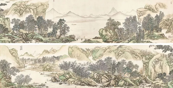 清蔡嘉 《溪山无尽图》