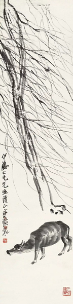 501  齐白石 柳牛图