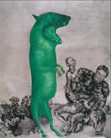  1997年作 月下情人 布面油画  250×200cm