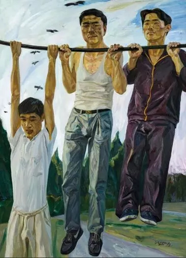 1990年 人鸟 布面 油画  167×120cm