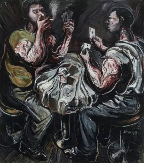 1997年 扑克牌 布面 油画  168×148cm