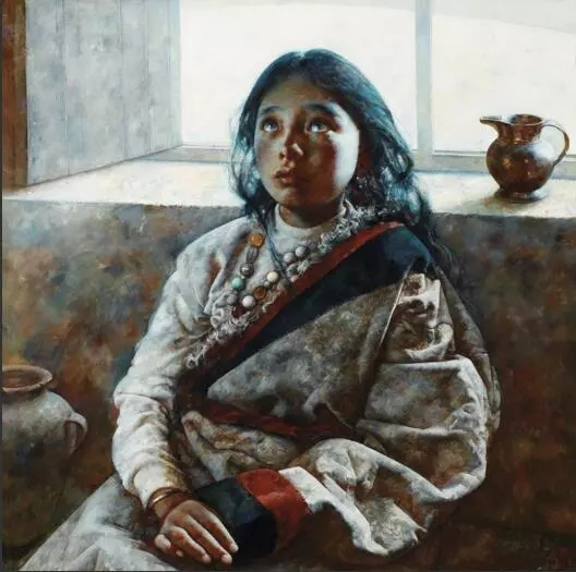 1995年 风暴撼动窗格 布面 油画 130×130cm 