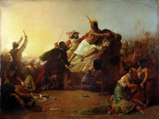 1846-Ƥ޷³ӡˡPizarro Seizing the Inca of Peru