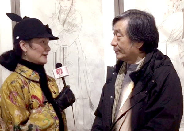媒体采访王志纯先生（左起 黄茜女士 王志纯先生）