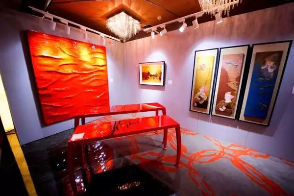 漆画部分预展现场