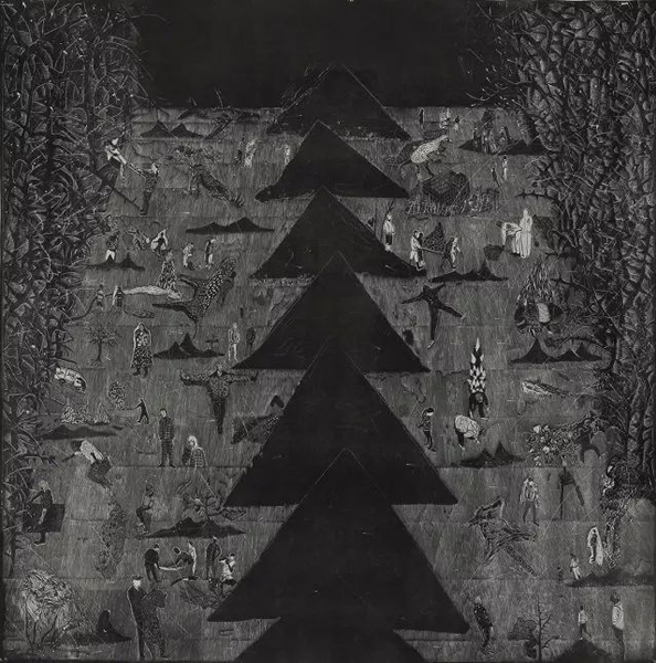 吴建棠；<<此时此刻 >>； 木刻上 色，91.5 cmx92 cm , 2014