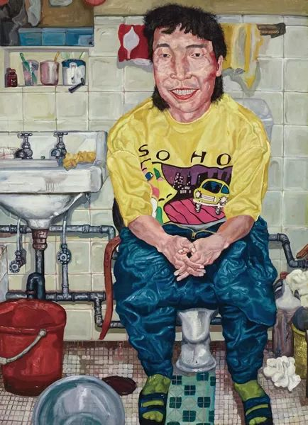 刘炜 自画像 1992年  布面 油画 177×129.5cm