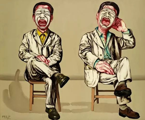 曾梵志 面具系列第十六号 1994年   布面 油画   150×180cm